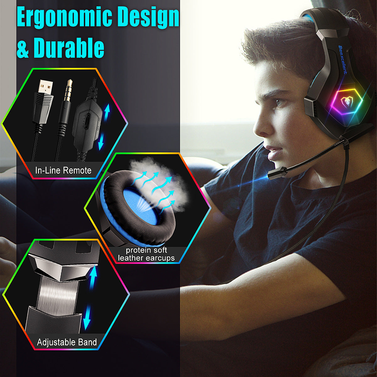 LED Gaming Headset with Microphone - Global Haven