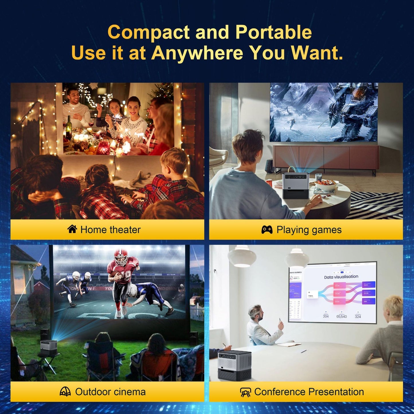 Projector Mini Office Culture Home Living Room Bedroom - Global Haven