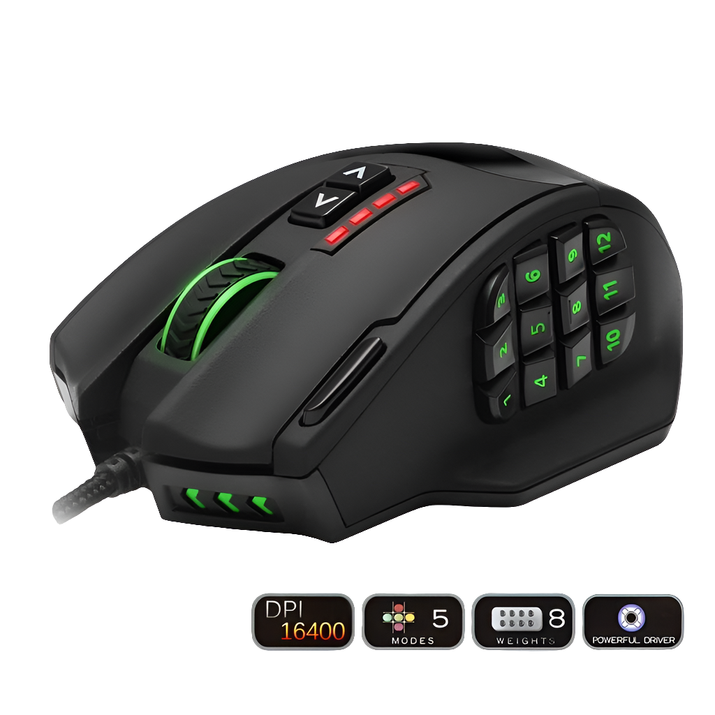 MMO Mouse (12 Side Buttons) - Global Haven
